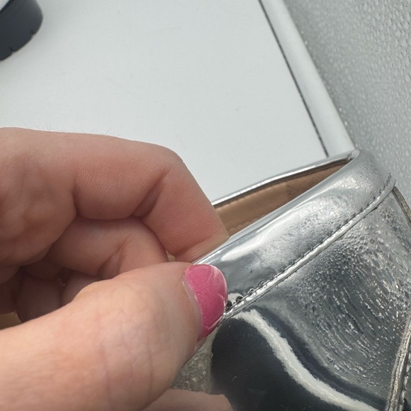 J. Crew Winona lug-sole penny loafers in metallic leather size 9.5 Silver - Picture 7 of 16